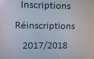 Inscriptions et réinscriptions 2017-2018